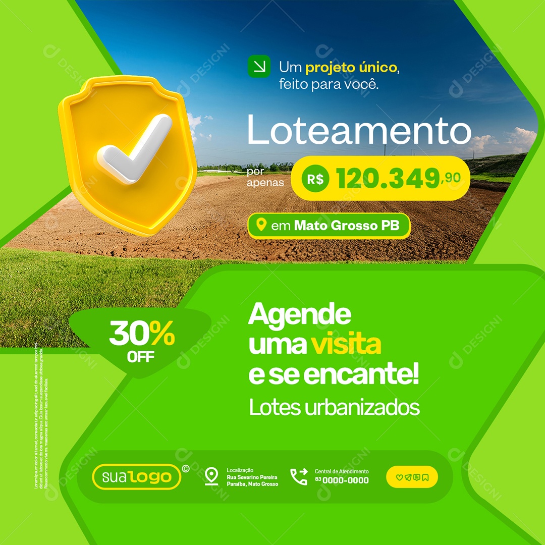 Loteamento Um Projeto Único Social Media PSD Editável