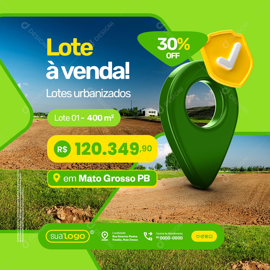 Loteamento Lote à Venda Lotes Urbanizados Social Media PSD Editável