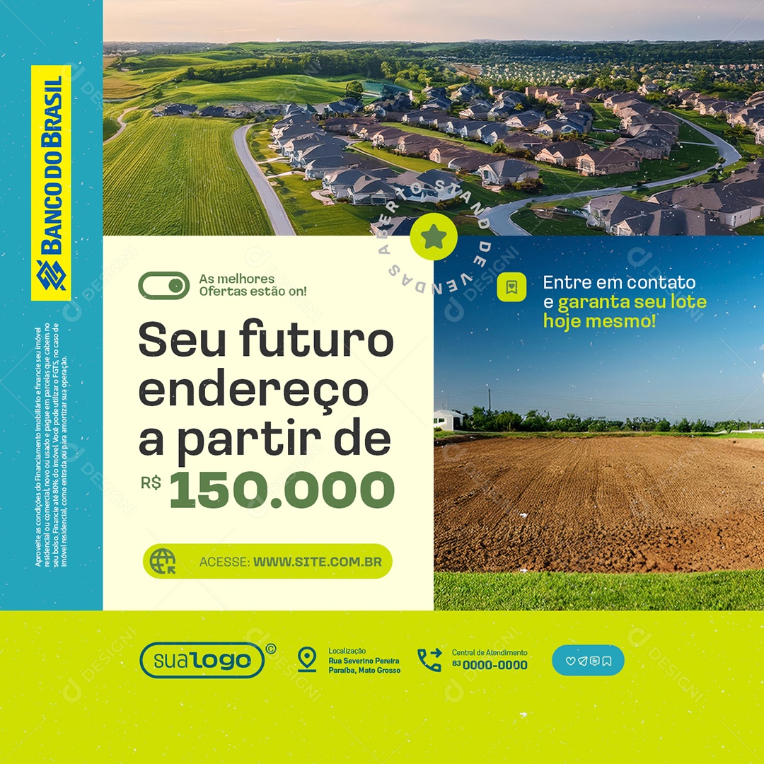 Lotes Seu Futuro Endereço Está Aqui Social Media PSD Editável