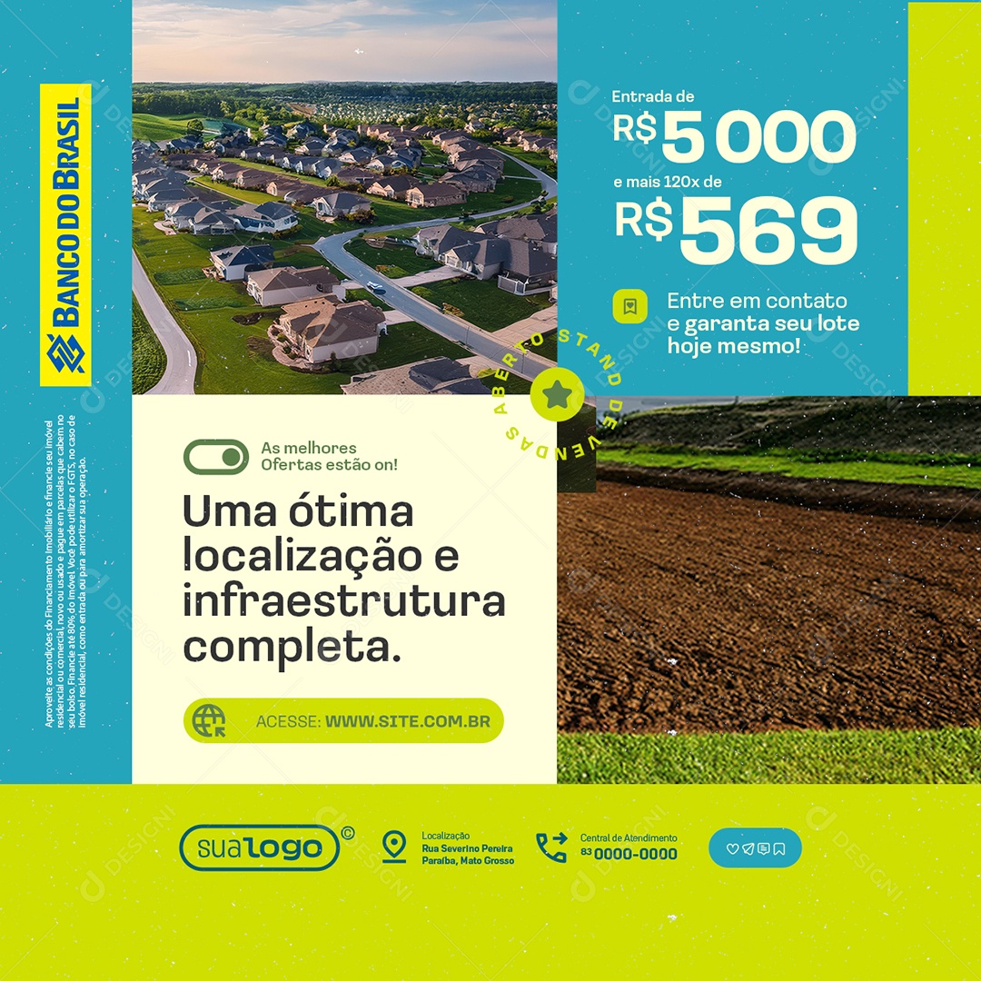 Lotes Um Ótima Localização e Infraestrutura Completa Social Media PSD Editável