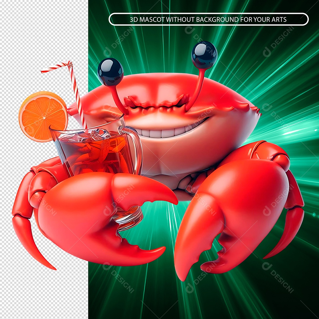 Elemento De Caranguejo Vermelho Para Composição PSD