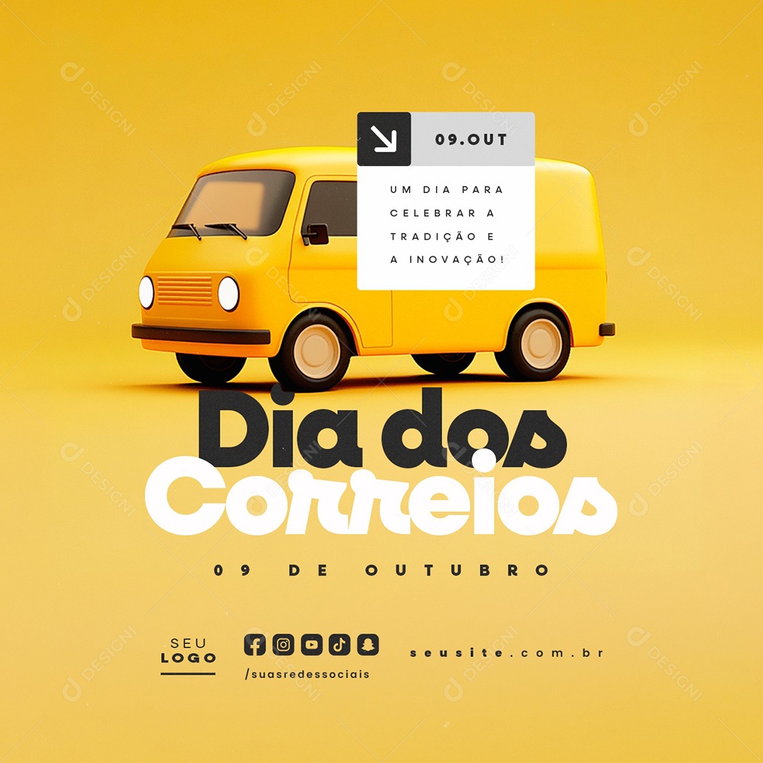 Dia dos Correios 09 de Outubro Um Dia para Celebrar Social Media PSD Editável