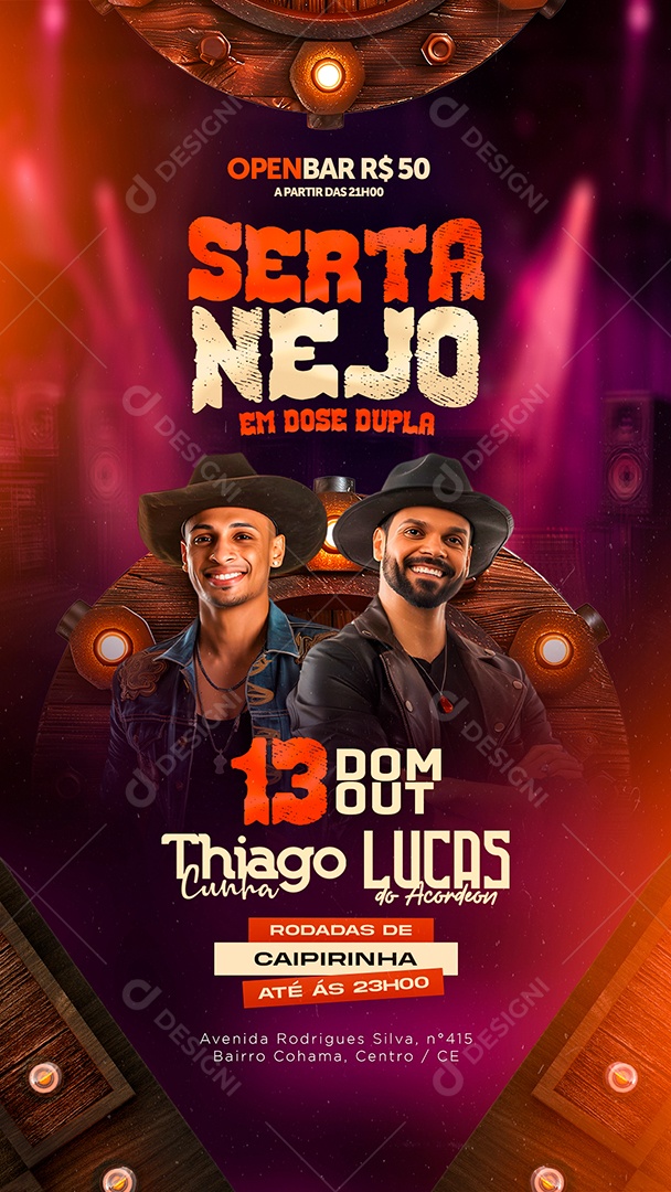 Story Flyer Sertanejo Em Dose Dupla Social Media PSD Editável