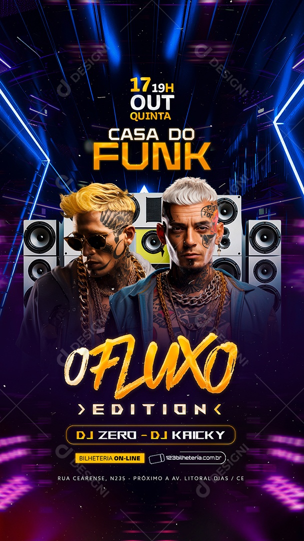Story Flyer Casa Do Funk O Fluxo Social Media PSD Editável