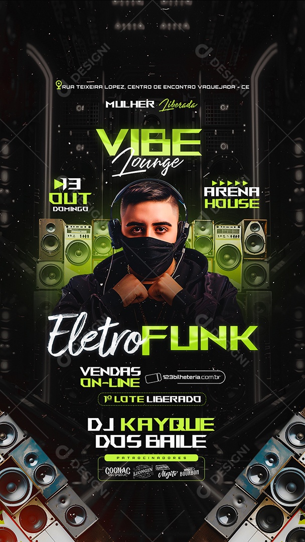 Story Flyer Eletro Funk Social Media PSD Editável