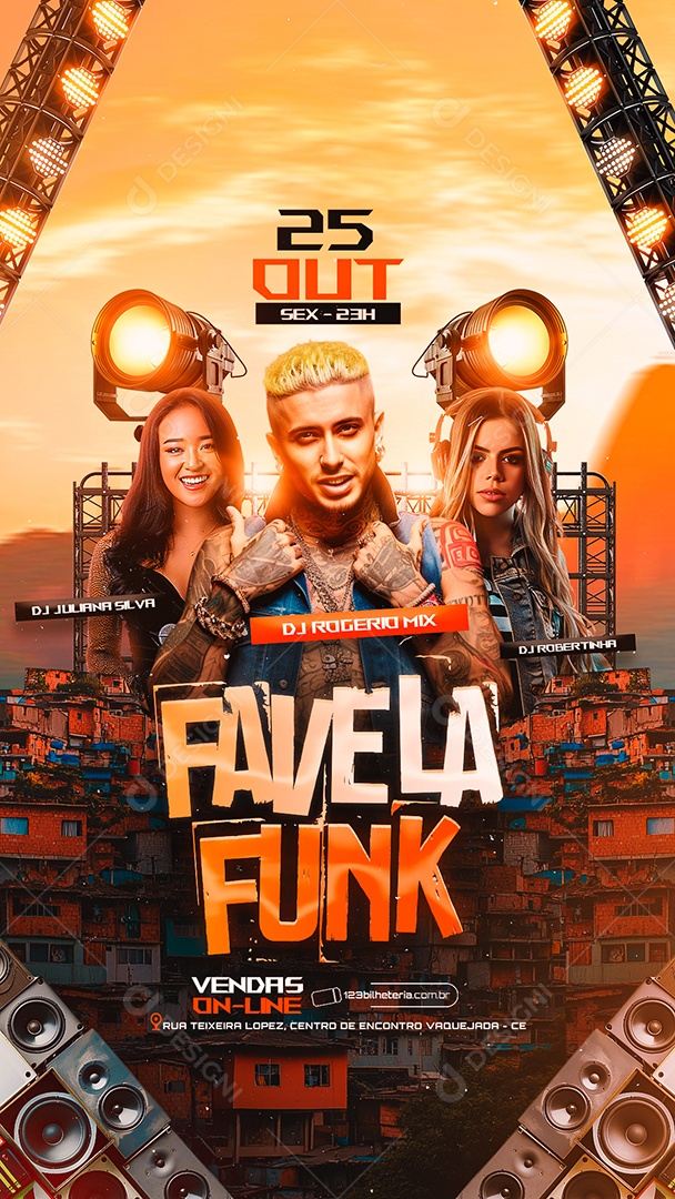 Story Flyer Favela Funk Social Media PSD Editável