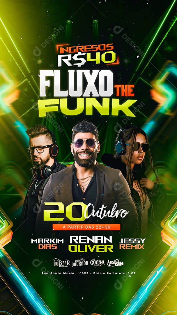Story Flyer Fluxo The Funk Social Media PSD Editável