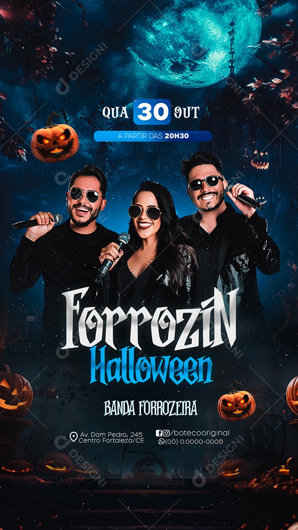 Story Flyer Halloween Forrozin Social Media PSD Editável