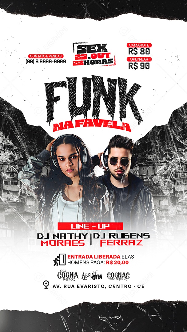 Story Flyer Funk Na Favela Social Media PSD Editável
