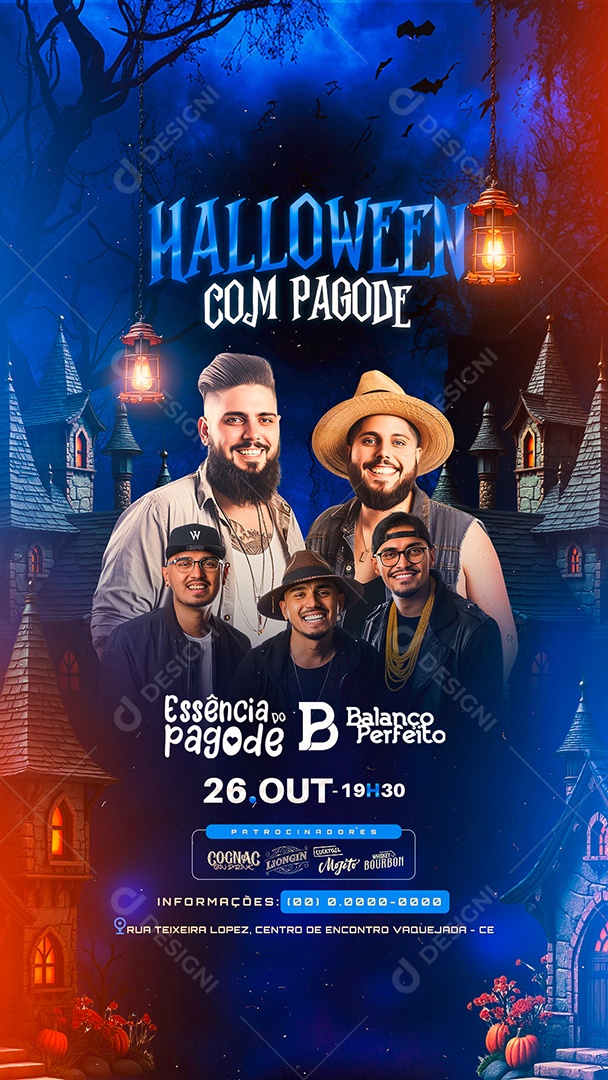 Story Flyer Halloween Com Pagode Social Media PSD Editável