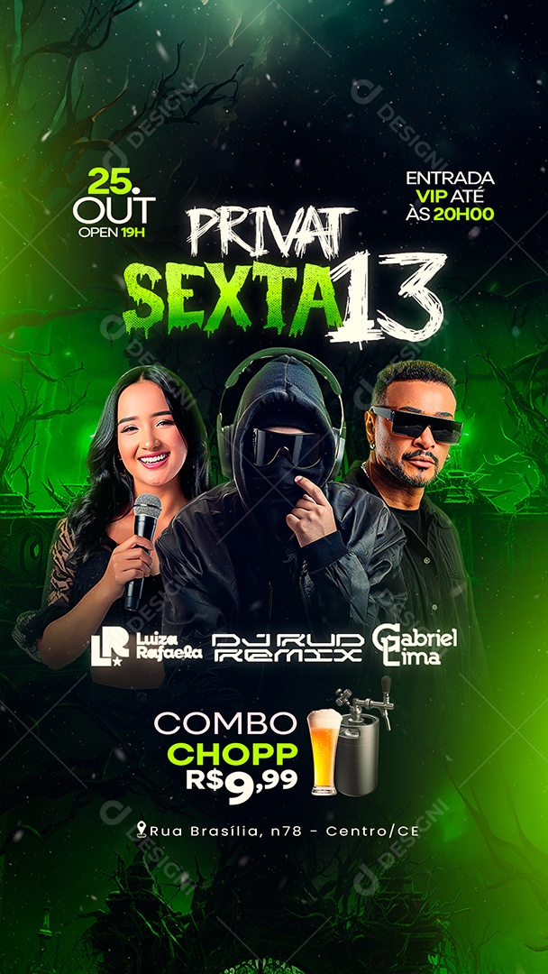 Story Flyer Halloween Privat Sexta 13 Social Media PSD Editável