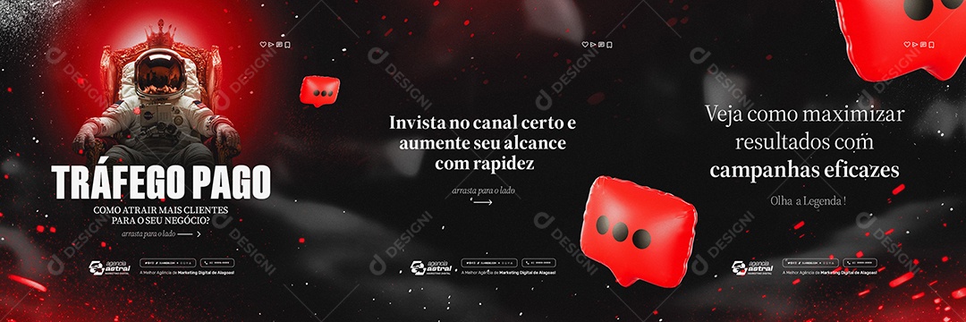 Carrossel Marketing Digital Tráfego Pago Social Media PSD Editável