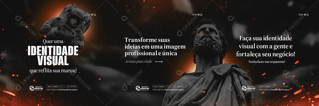 Carrossel Marketing Digital Quer Uma Identidade Visual Social Media PSD Editável