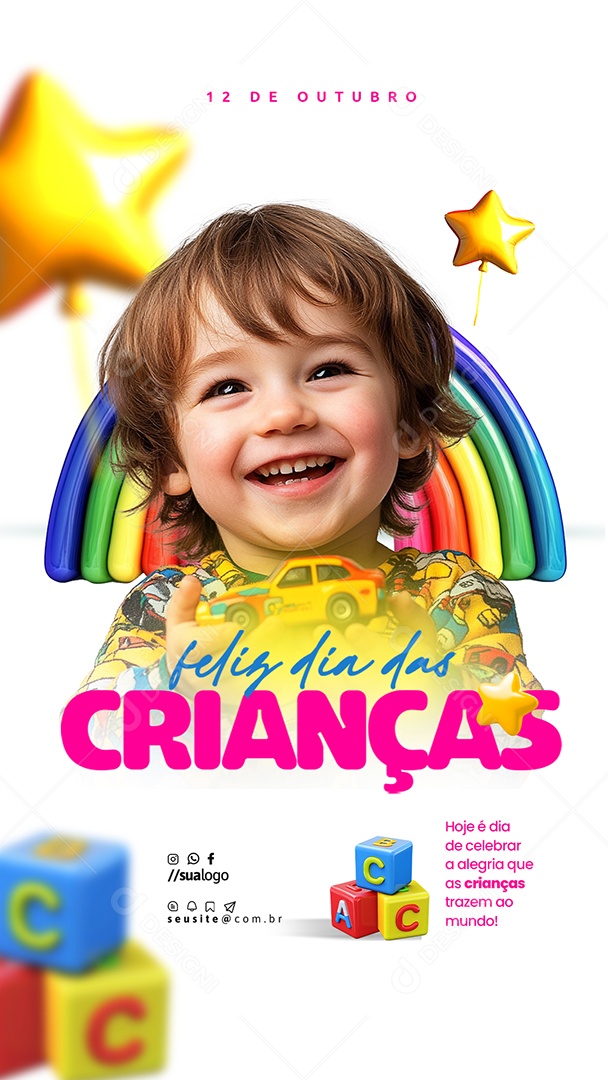 Story Dia Das Crianças 12 de Outubro Social Media PSD Editável