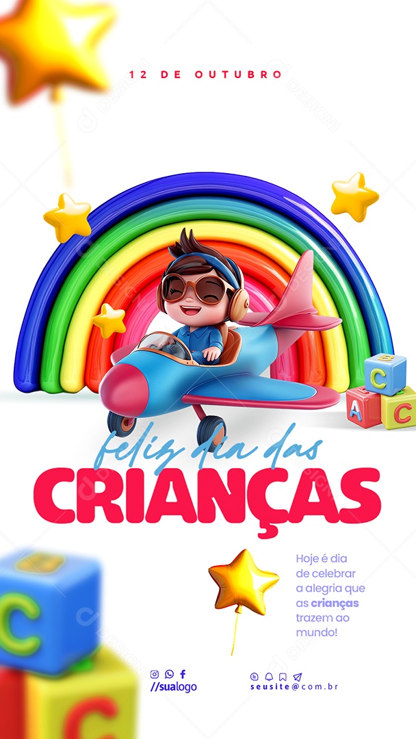 Story Dia Das Crianças 12 de Outubro Social Media PSD Editável