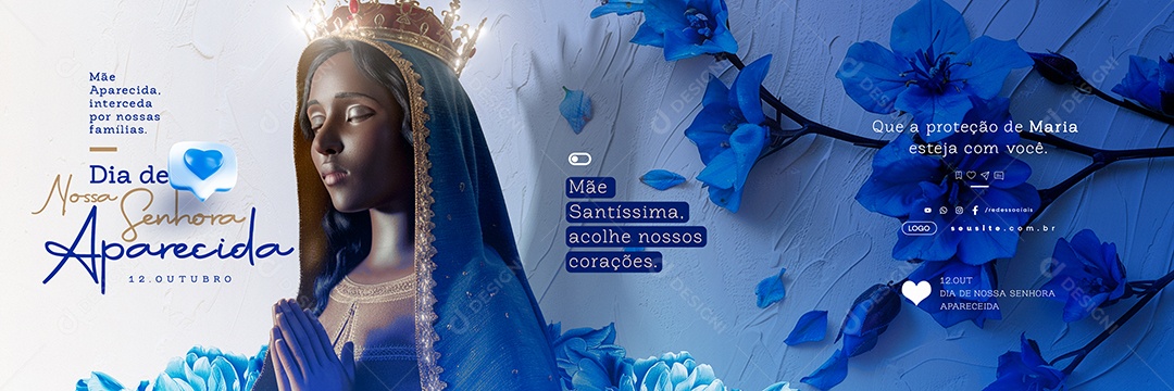 Carrossel Dia de Nossa Senhora de Aparecida 12 de Outubro Social Media PSD Editável