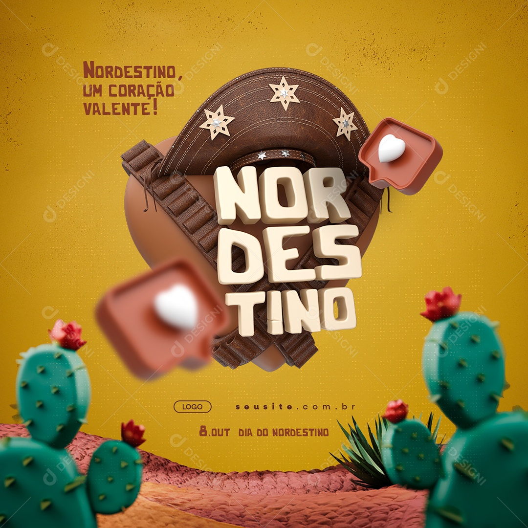 Dia do Nordestino 08 de Outubro Social Media PSD Editável
