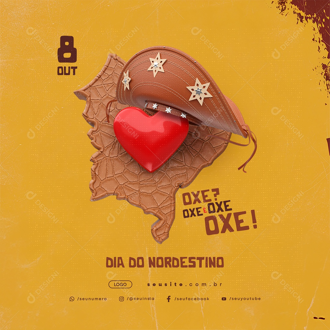 Dia do Nordestino 08 de Outubro Oxe Social Media PSD Editável