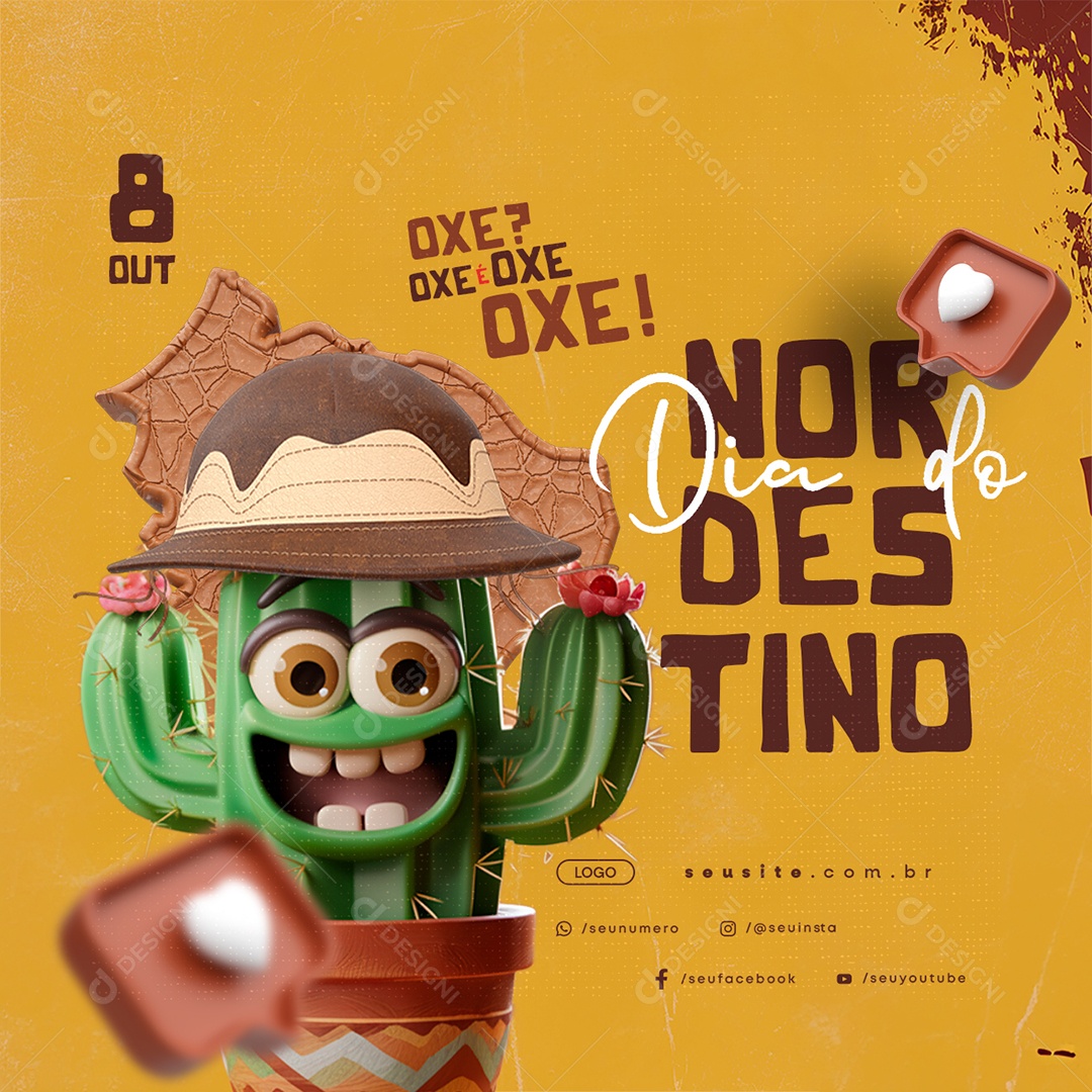 Dia do Nordestino 08 de Outubro Oxe Oxe Social Media PSD Editável
