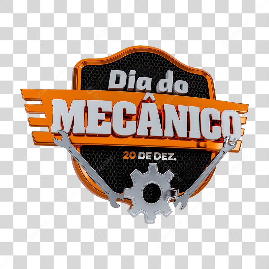 Selo Dia do Mecânico PNG Transparente