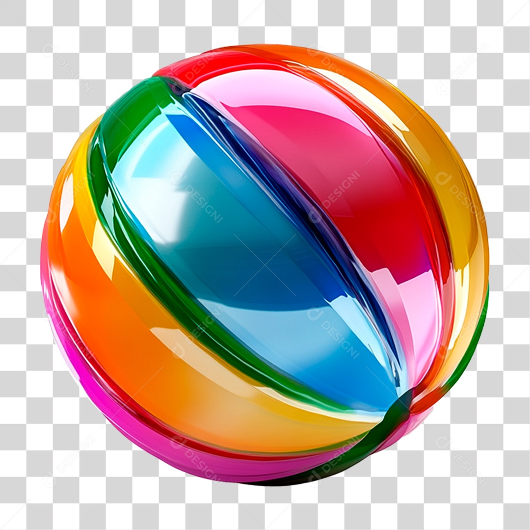 Bola Colorida Renderização Elemento 3D Para Composição PNG Transparente