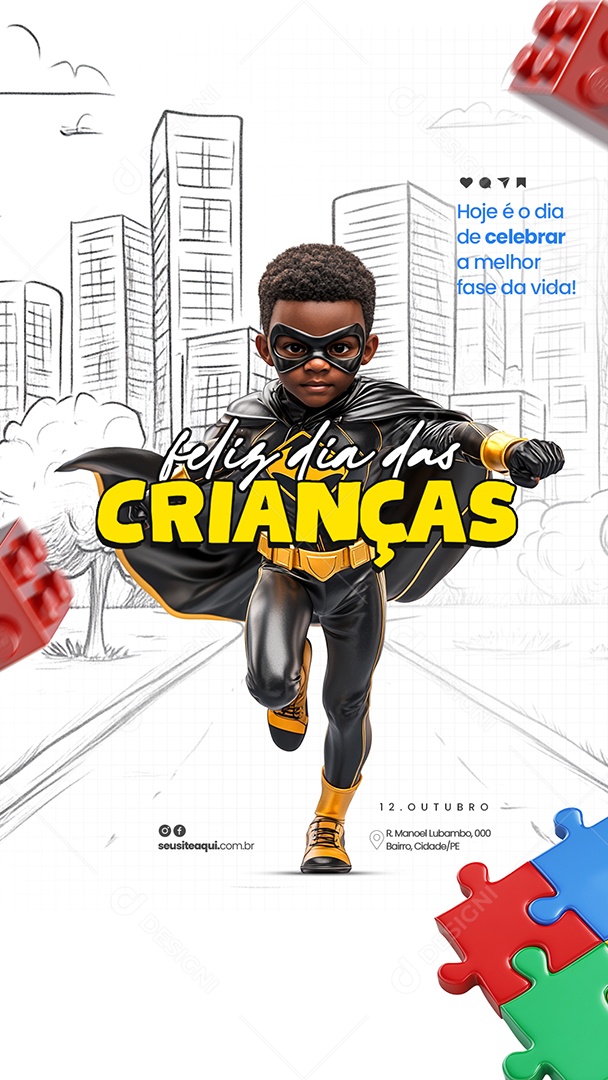Story Feliz Dia das Crianças 12 de Outubro Social Media Editável