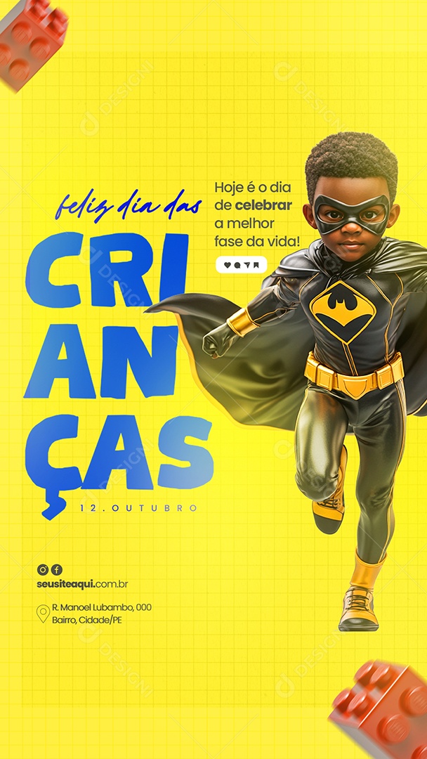 Story Feliz Dia das Crianças 12 de Outubro Social Media Editável