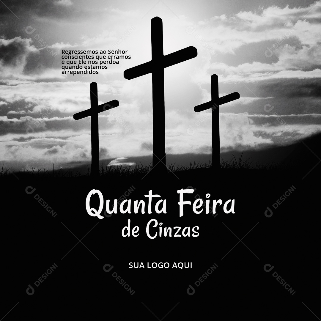 Quarta Feira de Cinzas 14 De Fevereiro Social Media PSD Editável