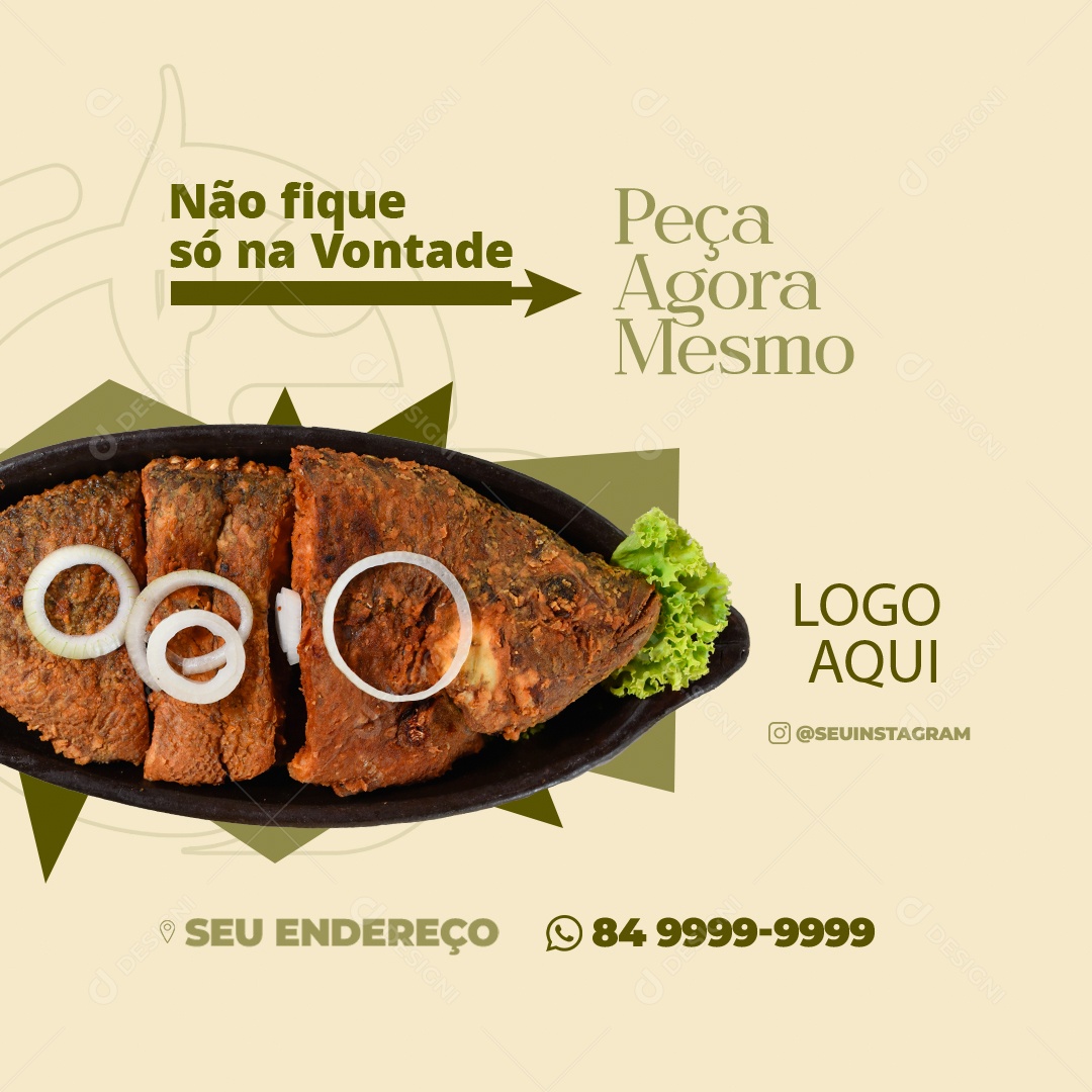 Restaurante Peça Agora Mesmo Social Media PSD Editável