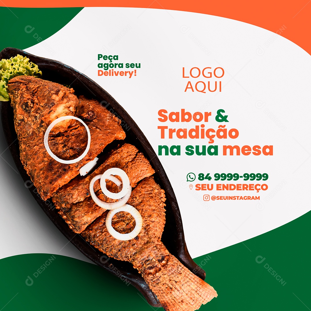 Restaurante Sabor E Tradição Na Sua Mesa Social Media PSD Editável