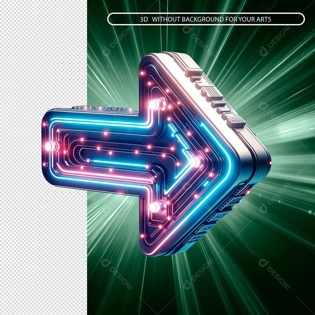 Seta De Aço Com Led Elemento 3D Para Composição PSD