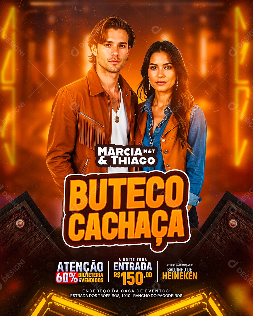 Flyer Buteco Cachaça Social Media PSD Editável