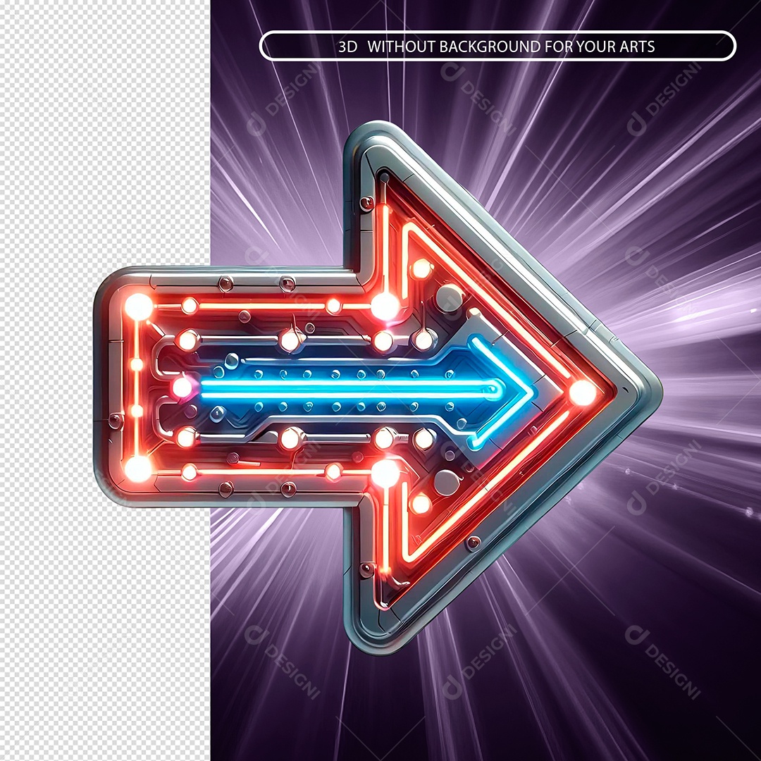 Seta De Aço Com Led Elemento 3D Para Composição PSD