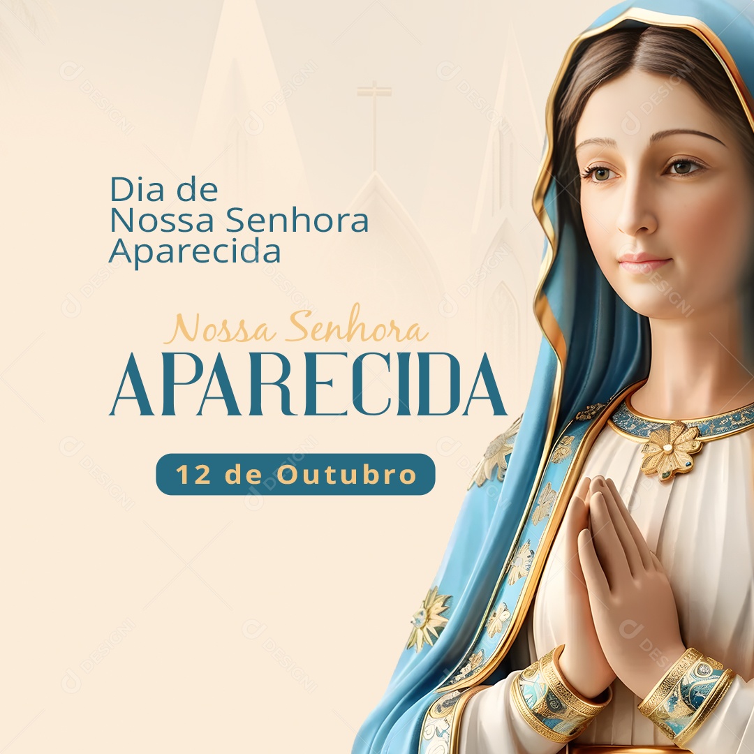 Dia De Nossa Senhora Aparecida 12 De Outubro Social Media PSD Editável