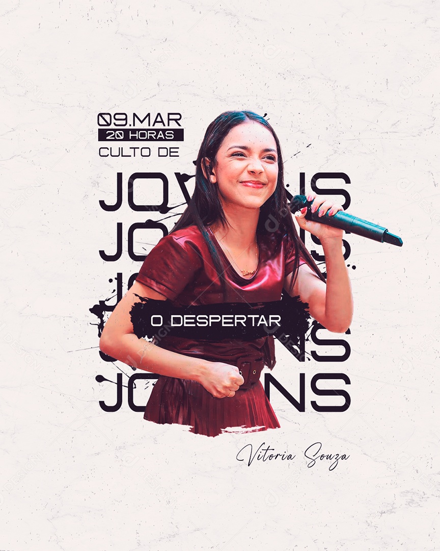 Feed Flyer Gospel Jovens O Despertar Social Media PSD Editável