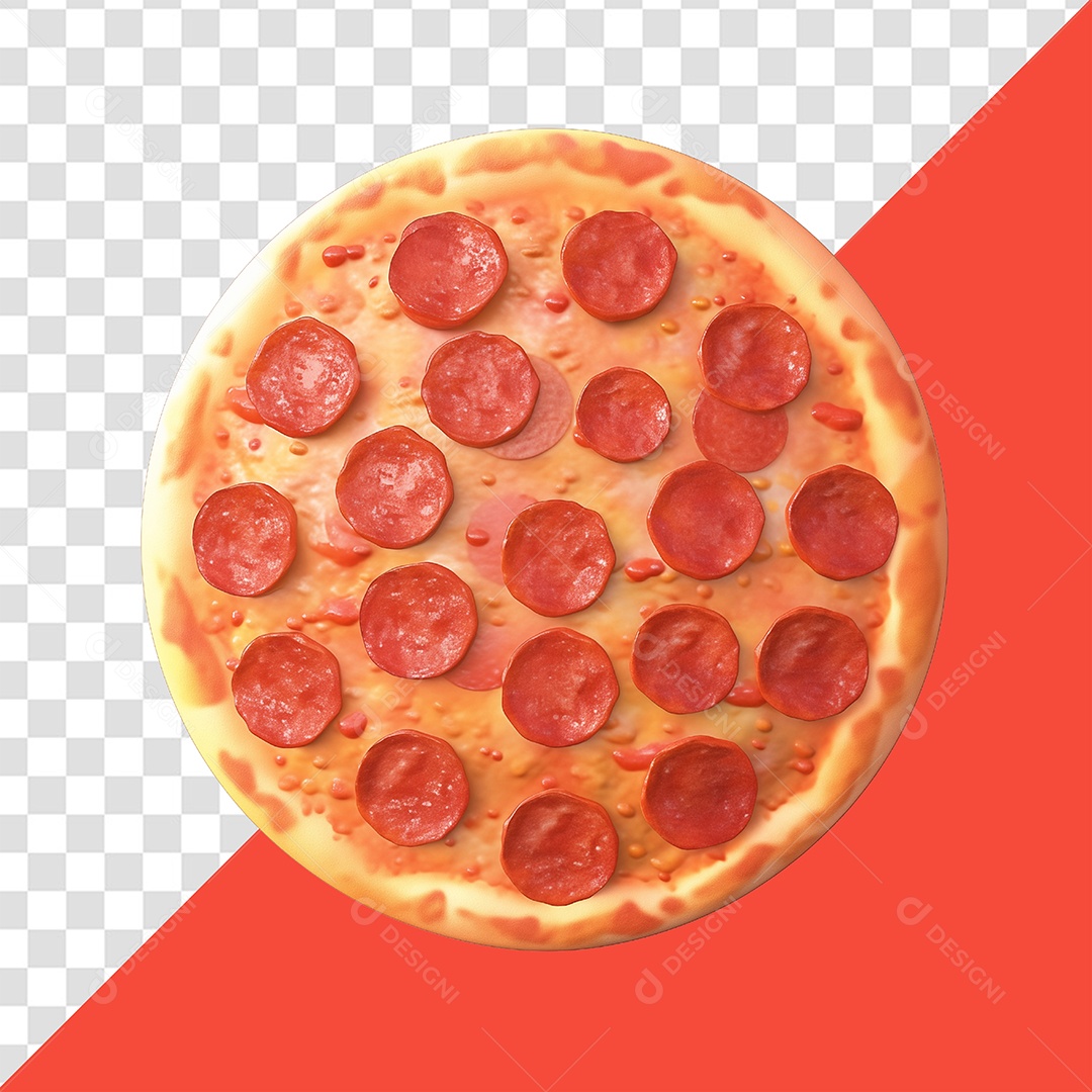 Pizza Elemento 3D para Composição PSD