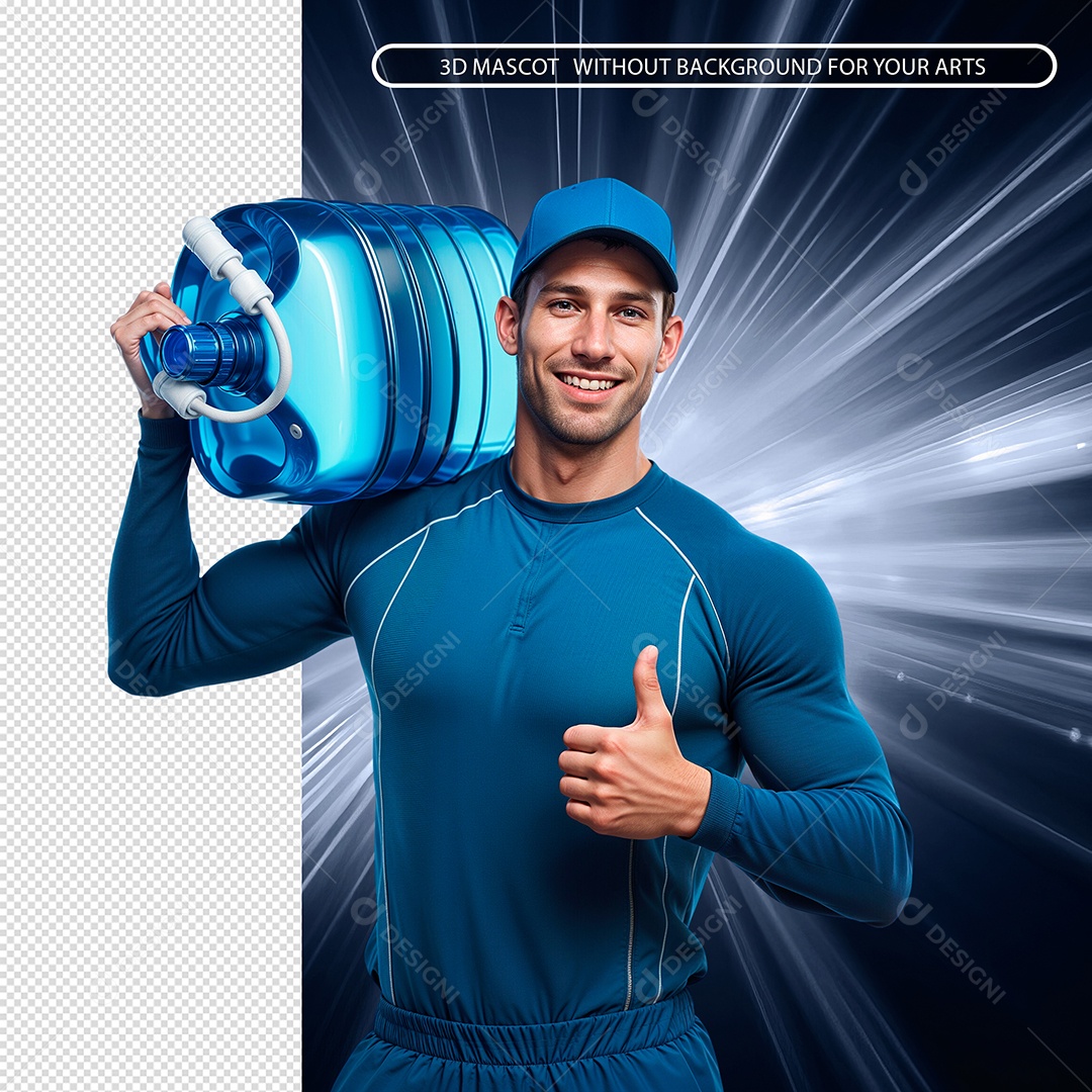 Entregador De Agua Com Glão Elemento 3D para Composição