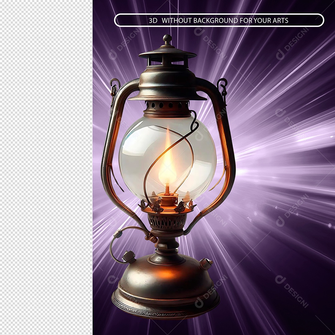 Luminária A Gás Elemento 3D para Composição