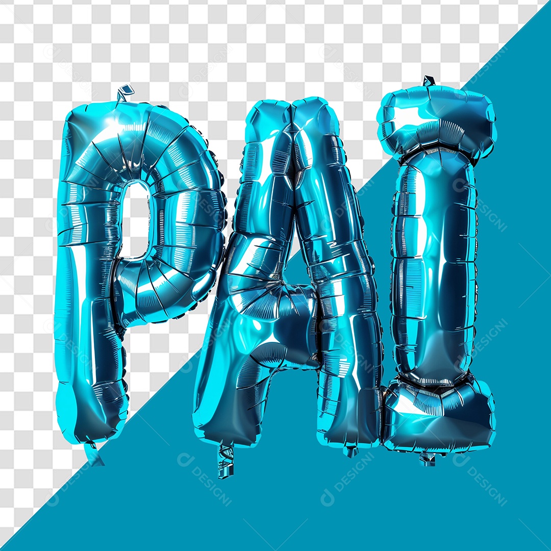 Texto 3D Dia dos Pais para Composição PSD