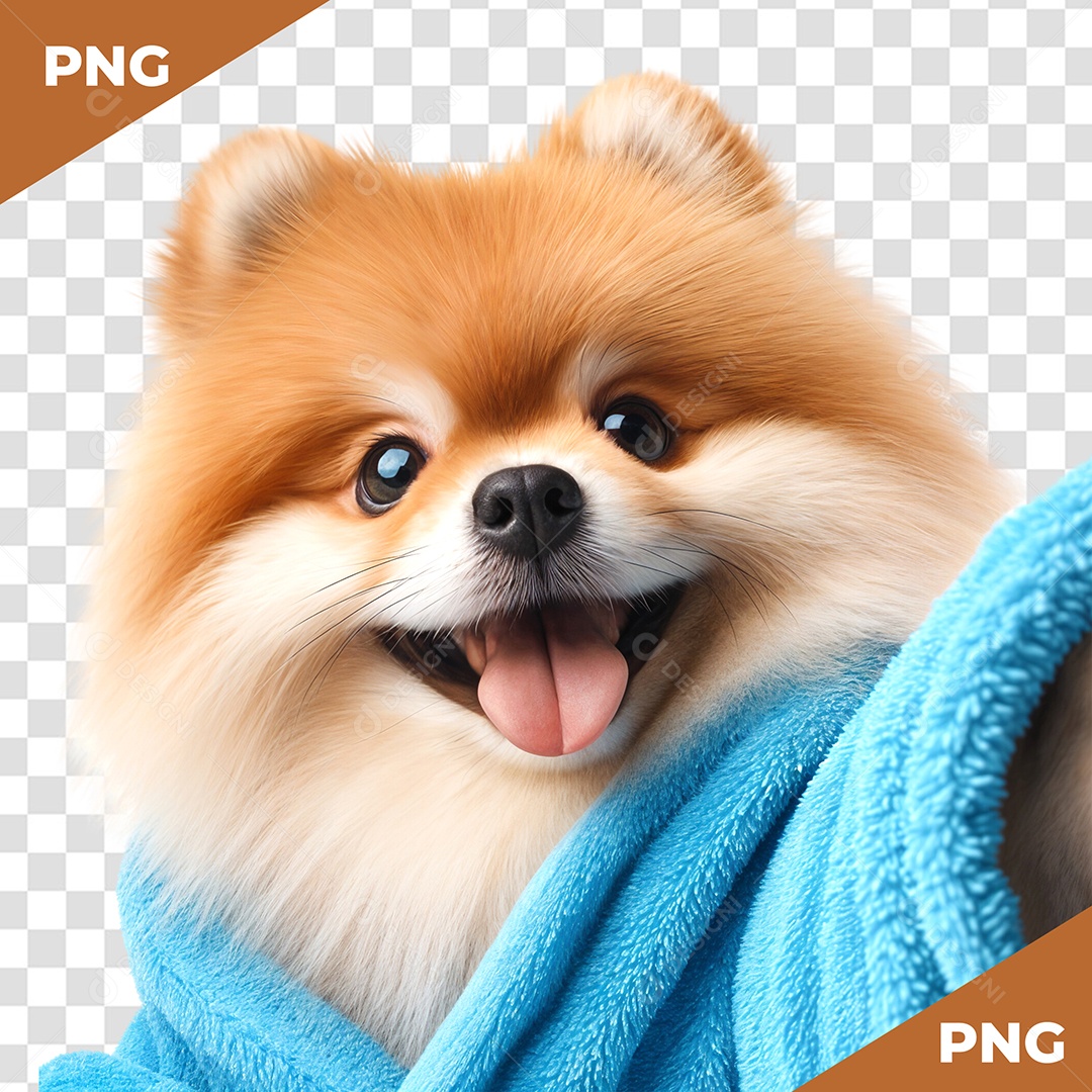 Cachorro de Roupão Elemento 3D para Composição PSD