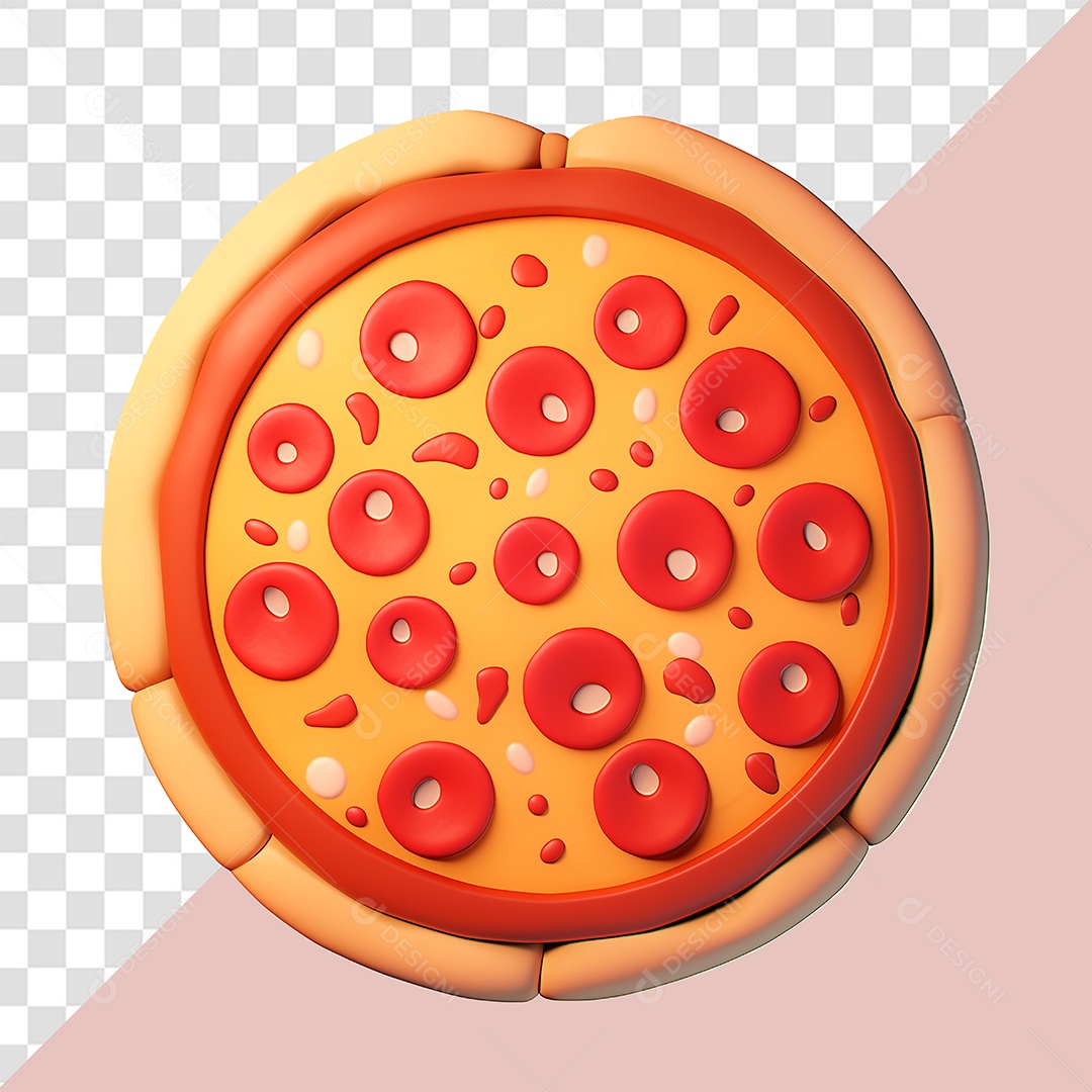 Pizza Elemento 3D para Composição PSD