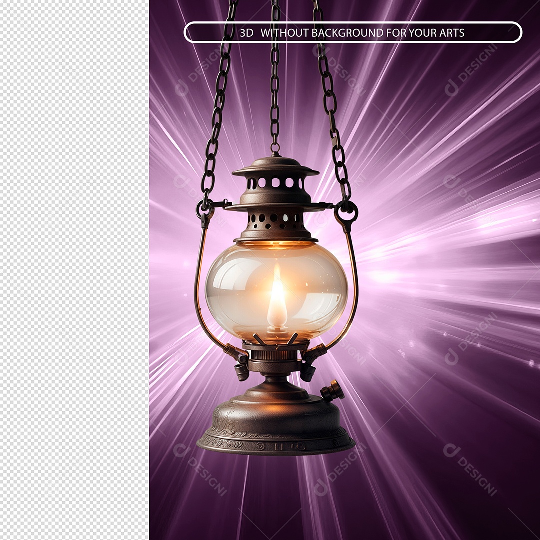 Luminária A Gás Elemento 3D para Composição