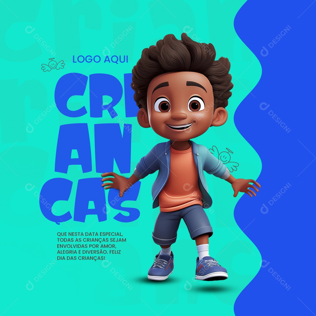 Feliz Dia das Crianças 12 de Outubro Social Media Editável