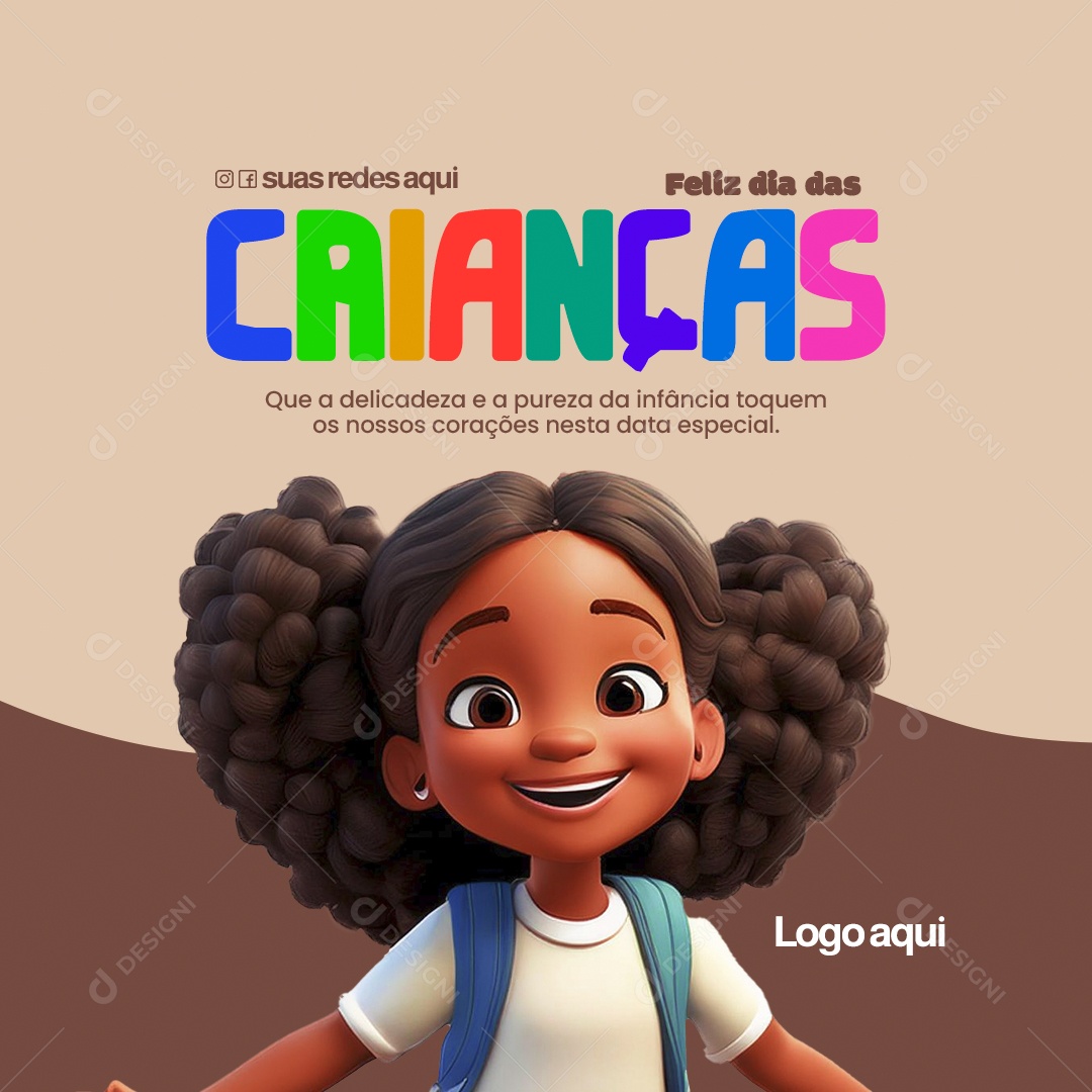 Feliz Dia das Crianças 12 de Outubro Social Media Editável