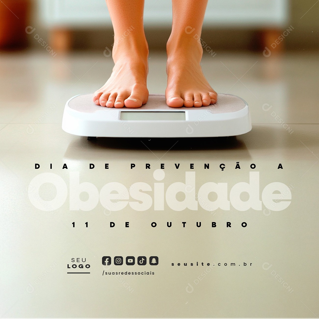 Dia de Prevenção a Obesidade 11 de Outubro Social Media PSD Editável