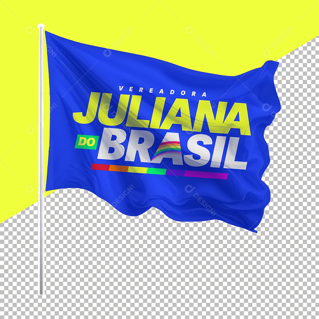 Elemento 3D Bandeira Politica para Composição PSD