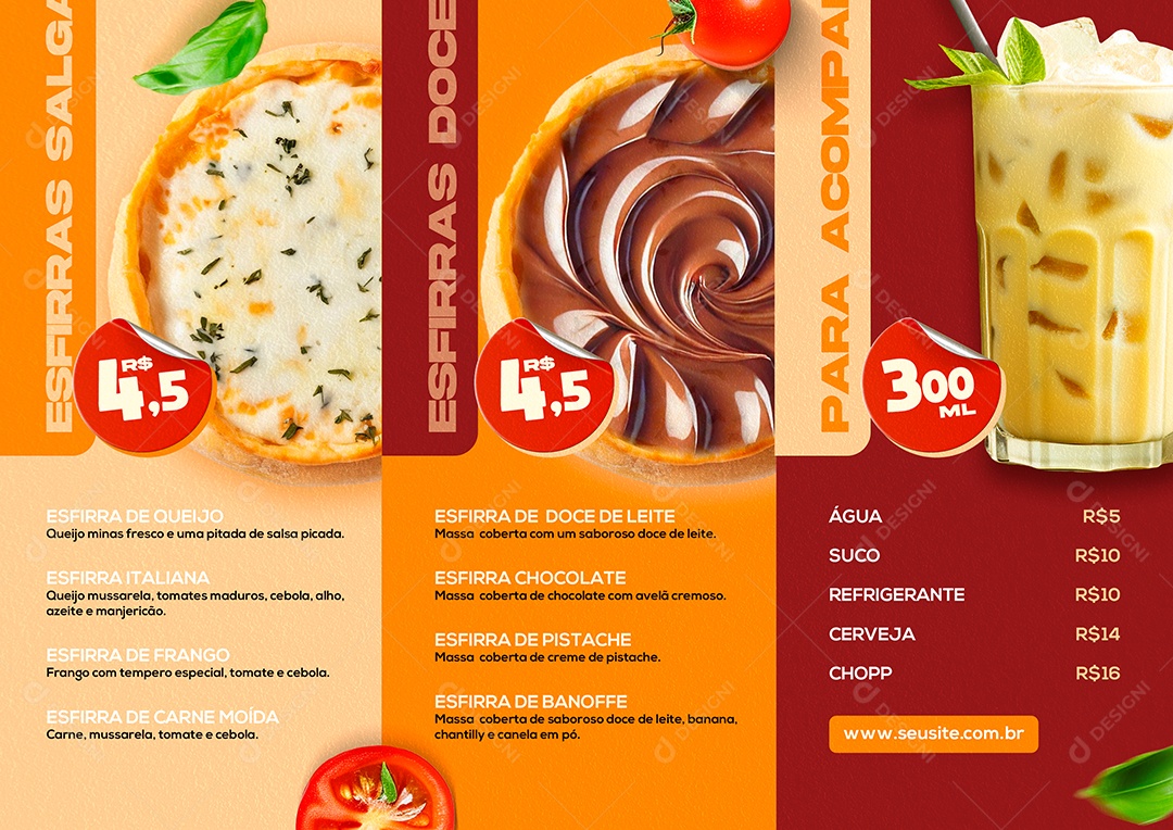 Modelo de Cardápio Esfirra PSD Editável