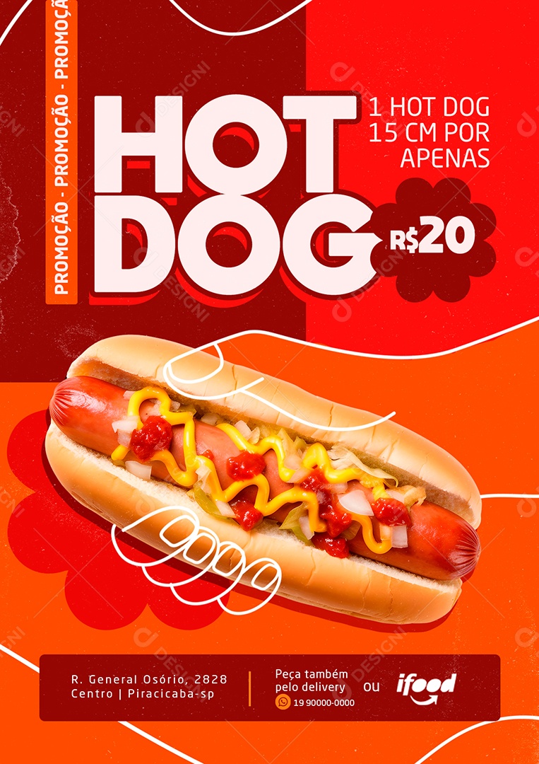 Modelo de Cardápio Hot Dog PSD Editável