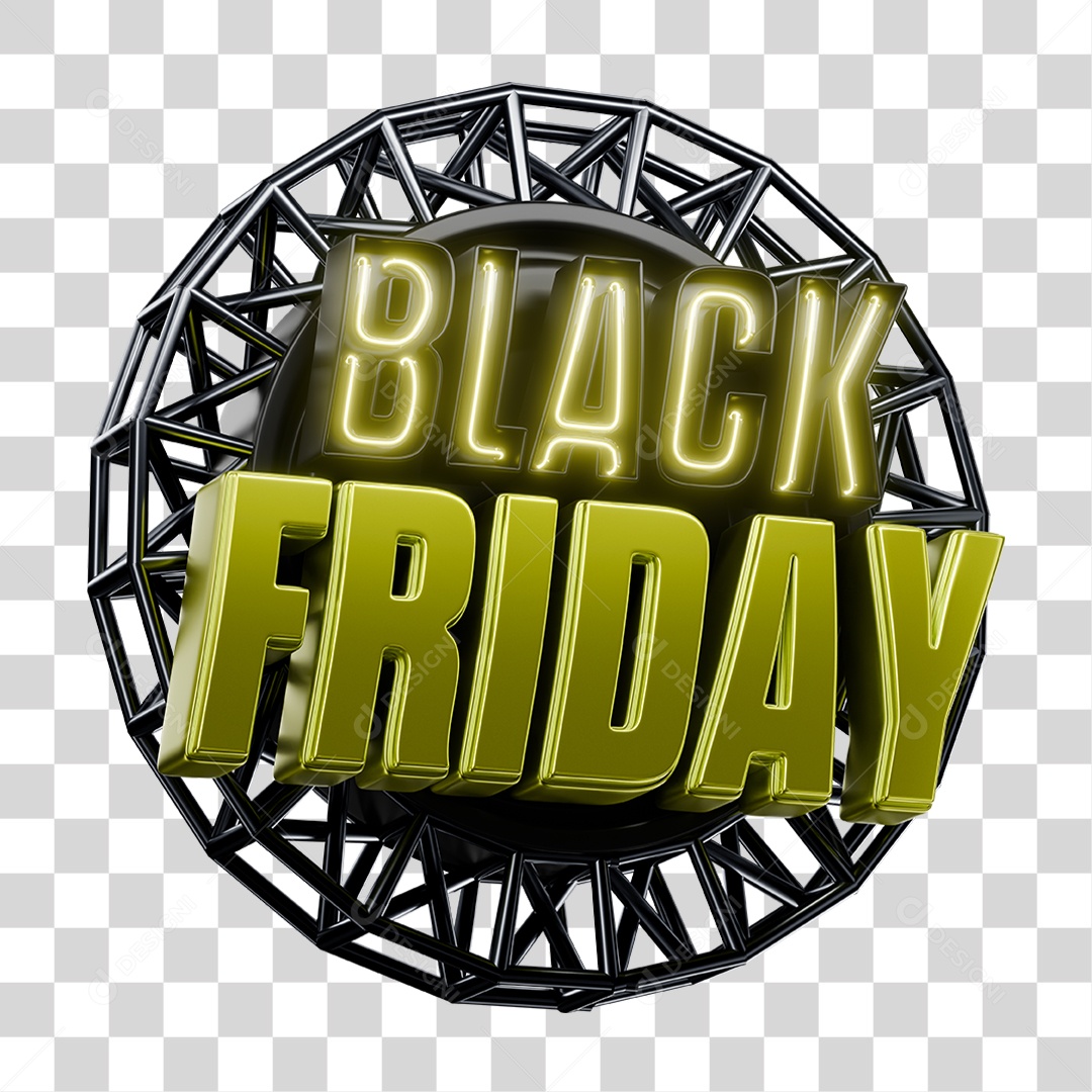 Selo 3D Black Friday PNG Transparente