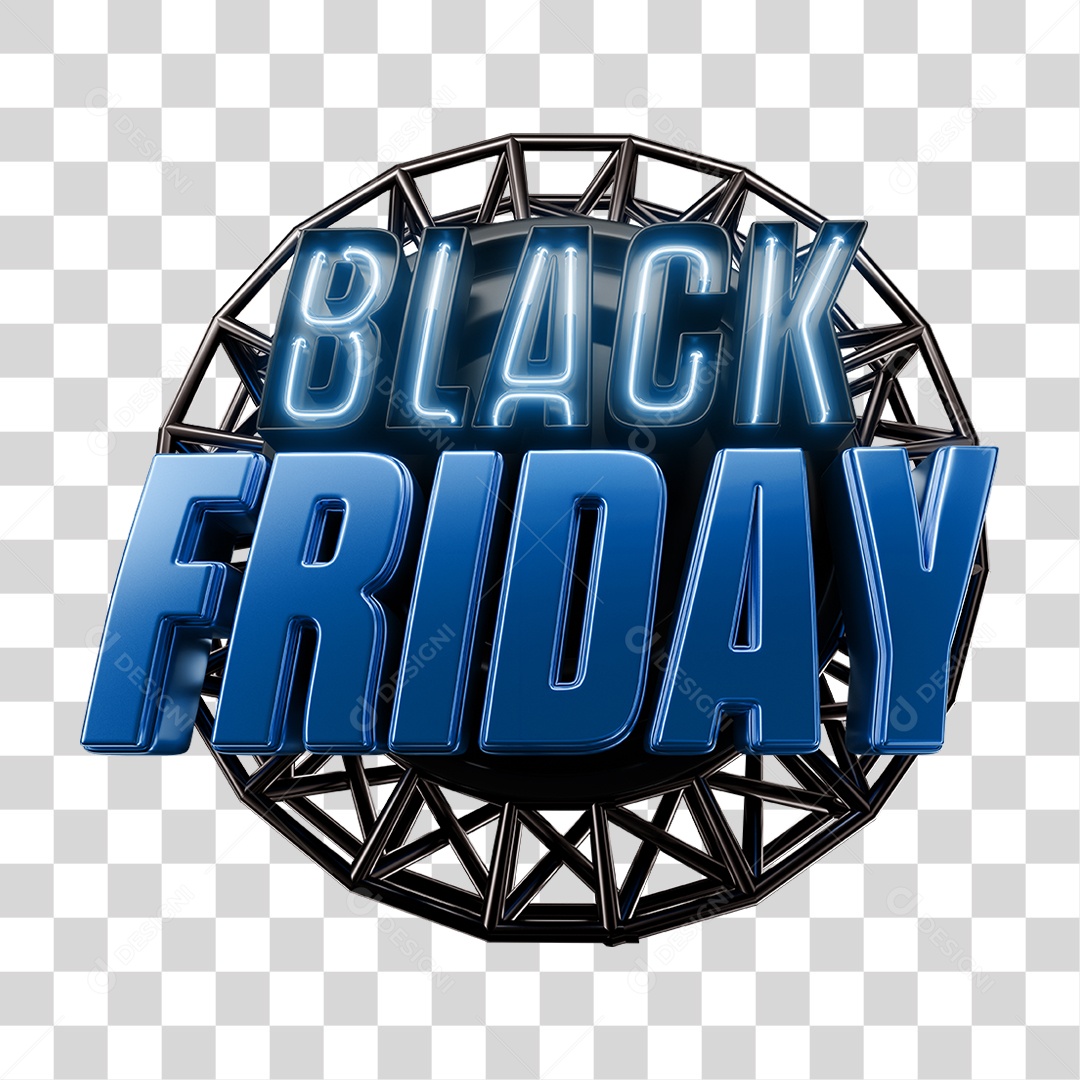 Selo 3D Black Friday PNG Transparente